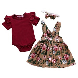Jupe florale pour nouveau-né, vêtements de boutique pour bébé fille, vêtements d'été pour bébé fille, ensembles de vêtements pour filles - Product Image 2