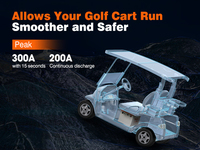 Kit Baterai LiFePO4 TEMGO 48V 100Ah untuk Upgrade Golf Cart, Dilengkapi BMS 300A, Casing Logam, Bluetooth, LCD, dan Pengisi Daya