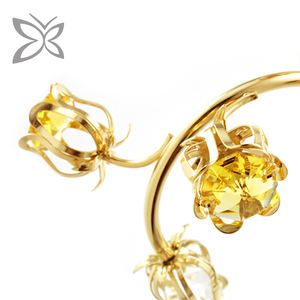 งานแกะสลักคริสตัลรูปดอกบลูเบลล์ ชุบทอง ประดับคริสตัลเจียระไนทรงเหลี่ยม งานศิลปะพื้นบ้านสไตล์ยุโรป สำหรับงานแต่งงาน - Product Image 5