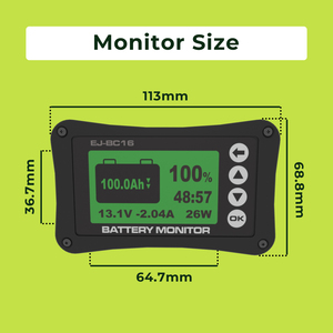 Monitor de Batería EJ-BC16 75A |   Medidor Inteligente de Corriente y Coulomb (SOC) - Product Image 4