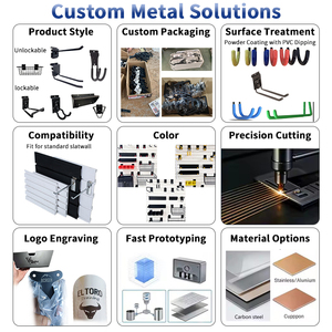 Set di Cestini per Pannelli Slatwall JH-Mech, 30,5 cm di Lunghezza x 30,5 cm di Larghezza x 10 cm di Profondità, Scaffale in Metallo, Cesto in Rete Metallica Inox per Slatwall - Product Image 5