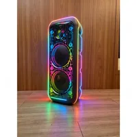 Enceinte de fête Bluetooth avec LED RGB, Stéréo TWS, Microphone sans fil, Télécommande, USB/AUX, 3000mAh pour Karaoké extérieur et Fêtes à domicile
