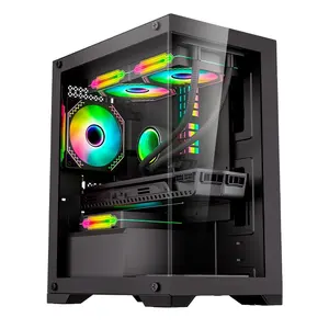 Casing Desktop ATX penjualan laris mode baru casing komputer Gaming USB 3.0 kualitas tinggi dengan kipas pendingin RGB casing LED Server PC Gamer