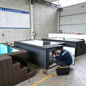 Piscine hors sol spacieuse avec plateforme en bois dur et système de filtration intégré toutes saisons et système de chlorage - Product Image 5