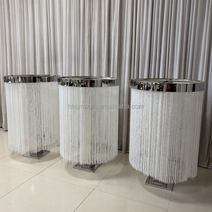 Nuevo diseño elegante de cortina de techo con soporte de metal dorado para centro de mesa de boda - Product Image 3