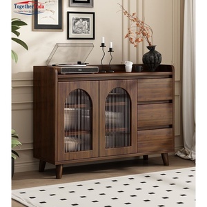 Nouveau buffet de salle à manger en bois de style chinois avec portes à lattes pour l'organisation de la vaisselle - Product Image 4