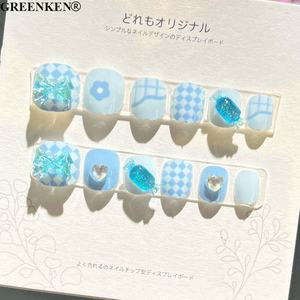 Corto cuadrado redondo niños 3-12 años dibujos animados punto diamante diseño <span class=keywords><strong>uñas</strong></span> arte pegatinas caja personalizada embalaje Prensa en <span class=keywords><strong>uñas</strong></span> pegatinas - Product Image 5