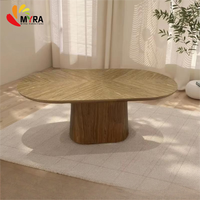 Table de négociation ovale créative en pierre pour petit appartement, salon, salle à manger, style Wabi-Sabi moderne et simple