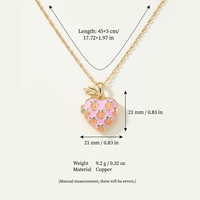 Collier pendentif pêche rose ouvrable cuivre résistant au ternissement Style doux mode pendentif colliers en gros