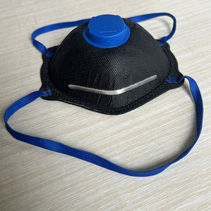 Máscara de Poeira Preta FFP2 com Válvula, Cobertura Nasal em Tecido de Carbono EN149, Máscara de Proteção Pessoal para Construção e Mineração - Product Image 3