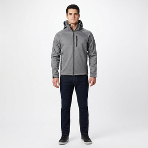Finer Threads Men's Autumn Hooded Stand Collar Waterproof Softshell Jacket <b>Canvas</b> Fabric Polyester/Nylon Shell Vintage Style - Product Image 1