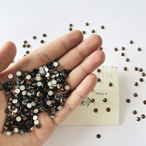 Yantuo toptan çevre dostu Topaz cam Flatback Rhinestone Strass kristal SS3-SS30 Smokerd Nail Art dekorasyon için - Product Image 4