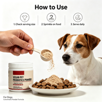 Poudre de Probiotiques Végétaliens pour Chiens : Soutien Digestif, Prébiotiques, Vitamines et Minéraux – Service OEM Marque Privée