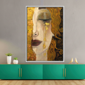 Printed Canvas Artwork: The Golden Tears by Gustav Klimt,<b>WHITE</b> FRAMED CANVAS - Product Image 3