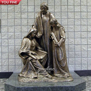 Escultura de Jesús de bronce religioso, tamaño vivo, Estatua de la Santa Familia para la Iglesia - Product Image 5