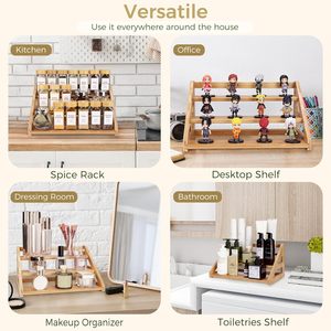Estante Organizador de Especias de Bambú de 3 Niveles de Alta Calidad, Ecológico y Moderno, para Cocina, Encimera y Exhibición - Product Image 5