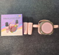 Machine de karaoké portable pour enfants avec haut-parleur sans fil et microphones, cadeau de Noël, jouet électronique pour enfants