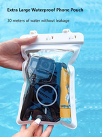 Pochette étanche extra large pour téléphone avec cordon détachable, étui étanche IPX8 pour téléphone portable, sac étanche transparent en PVC, écran tactile pour la natation