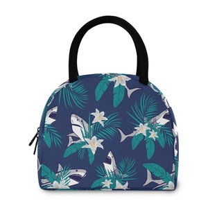 Hawaiian Tropical Flowers Stylish Lunch Bag Polyester Insulation Thermal Picnic Cooler Lunch Bag for Outdoor Office Worker - Product Image 2