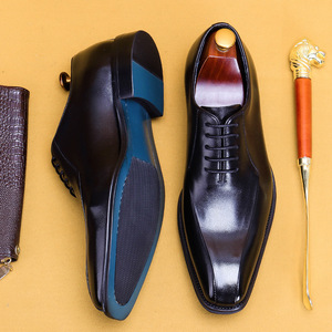 Chaussures de mariage artisanales en cuir véritable pour homme, style italien, de qualité luxueuse, à bout pointu, à enfiler, formelles - Product Image 6