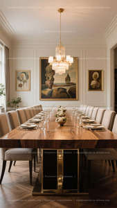 Tùy chỉnh ý ánh sáng sang trọng mở rộng bàn ăn cực lớn và cực dài phong cách hiện đại và đơn giản lớn 10 16 <span class=keywords><strong>20</strong></span> 30 người - Product Image 3