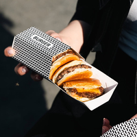 Prisma Hexagonal con estampado de color personalizado, embalaje de comida rápida extraíble, cartón, rebanadas de carne fina, hamburguesa, patatas fritas, caja de pollo
