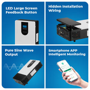 KUNGF 3.6KW純粋な正弦波インバーターハイブリッドUPS単相出力付きソーラーパネルとリチウムソーラーバッテリー - Product Image 6