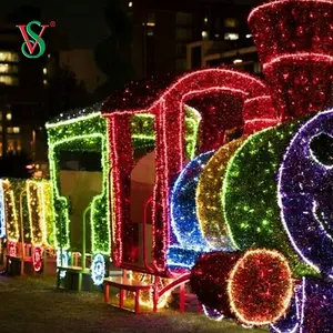 ショッピングモールのクリスマス新年のディスプレイ用の巨大なLED3Dトーマストレインロープライトモチーフライト