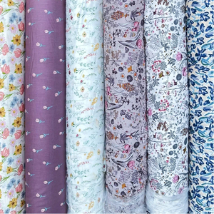 Tissu Popeline <span class=keywords><strong>de</strong></span> Coton du Fabricant, Imprimé Floral Tissé Écologique, 100% Coton, Style Uni pour Robes, Jupes, Bébés et Enfants - Product Image 3