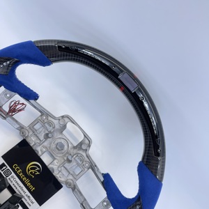 Volante de Fibra de Carbono Personalizado con LED para <span class=keywords><strong>Ford</strong></span> Mustang S550 GT <span class=keywords><strong>Shelby</strong></span> 2018-2023, con Alcántara Azul - Product Image 2