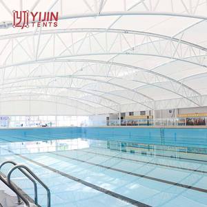 Structure de tente en membrane pour piscine avec couverture en tissu PTFE PVDF, abri pare-soleil - Product Image 1
