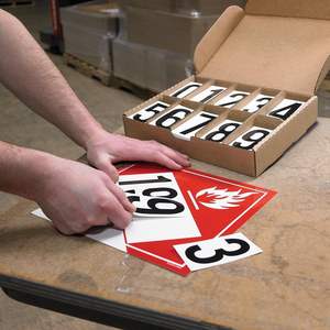 <span class=keywords><strong>Kit</strong></span> de numeración de vinilo de cartel 3,5 "H Adhesivo permanente Parte posterior blanca Recubierto UV Diseño personalizado Números negros 50 Calcomanías 0-9 500 Total - Product Image 2