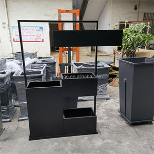 Grande jardinière extérieure en métal pour arbres Grands pots de fleurs et jardinières conteneur jardinières extérieures avec roues - Product Image 3