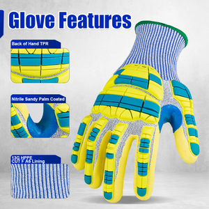 Cut Grip Guantes de mecánica de alta resistencia Material duradero Guantes de trabajo de impacto de cuero Guantes de seguridad de aceite y gas - Product Image 2