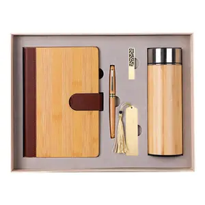 Corporate Gift Environmentally friendly Bamboo business gift items set Thermos cup pen Notebook Personalized unique gift