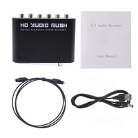 Decodificador de Audio 5.1 CH, SPDIF Coaxial a RCA DTS AC3, Amplificador Digital Óptico, Convertidor Analógico, Amplificador de Audio HD para