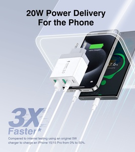 Cargador de Teléfono Rápido HNT de 50W, 3A2C, 5 Puertos, Enchufe EU/US, Certificado CE FCC RoHS, Adaptador de Corriente para <span class=keywords><strong>iPhone</strong></span> 17 16 15 14 Pro Max - Product Image 3