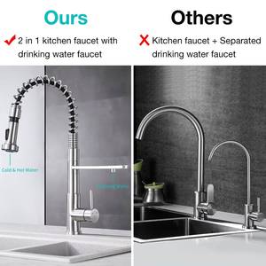 3 Way Filter Drinking Water Sink Mixer Tap Pull Down Kitchen Faucet - Product Image 5