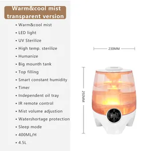 4,5 l 1,18 Gallonen CB Warm Cool Mist Luft Ultraschall Luftbe feuchter Patent Auslaufs ic heres Design LED-Licht Commercial Mist Kids Luftbe feuchter