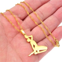 Nouveau collier pendentif haïtien en acier inoxydable, bijoux pour femmes, doré, accessoire à la mode, cadeau