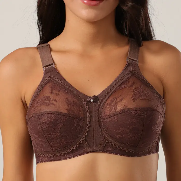 INTIFLOWER 19826A reggiseni push-up da donna di grandi dimensioni di vendita calda reggiseno di pizzo mezzo trasparente coppa piena estiva ultra-sottile per le donne