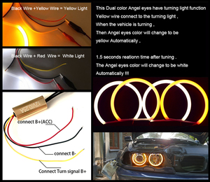 OEM 4X131MM Coton Lumière Super Lumineux LED <span class=keywords><strong>Angel</strong></span> <span class=keywords><strong>Eyes</strong></span> Halo Ring Kit pour BMW <span class=keywords><strong>E36</strong></span> E38 E39 E46 3 5 7 Series Phares Kits Canbus - Product Image 3