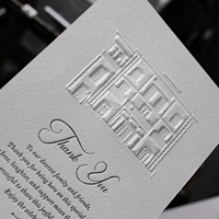 Carte d'invitation en papier coton gaufré 3D de qualité supérieure pour mariages, impression offset avec logo personnalisé, modèle 465