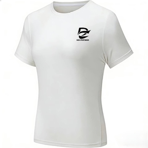 Camiseta Deportiva de Manga Corta para Mujer, Cuello Redondo, Color Sólido Informal, con Estampado de Sublimación y Logotipo Personalizado OEM - Product Image 3