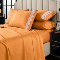 Parure de lit King Size en dentelle de luxe, 6 pièces, 100% polyester, écologique, 400 fils, sans plis, durable, moderne, pour appartement, toutes saisons, confortable