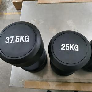 Dökme demir fitness ekipmanları yuvarlak kafa kauçuk dambıl halter seti - Product Image 5