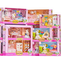 Jouet de Château de Lapin en Peluche Transfrontalier, Adorable Poupée Lapin, Grande Maison de Dessert, Cadeau d'Anniversaire pour Fille et Enfant