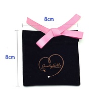 Pochette à bijoux en velours noir et daim, sac anti-poussière pour bijoux avec logo, vente en gros d'usine