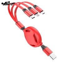 Kabel Data Tipe C 3 In 1 dan Kabel Usb Pengisi Daya Mikro untuk Ponsel Kabel Usb 3 In 1 untuk Tipe C