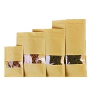 Sacs en papier kraft brun refermables avec fermeture éclair et fenêtre, sacs d'emballage en papier avec fermeture éclair, 18x30cm, pack promotionnel - Product Image 2